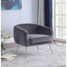 بهترین مبلمان اصلی صندلی لهجه ای مدرن Milton Velor Grey-628 - انبار خانه