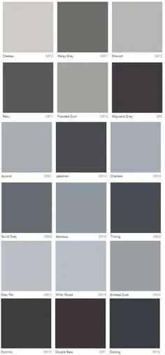 نمودارهای رنگ خاکستری Dulux Australia