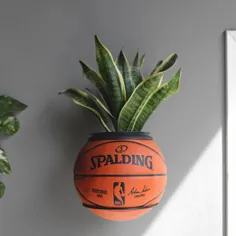 گلدان بسکتبال با پایه فلزی دیواری - بسکتبال 29.5 اینچ تمام اندازه