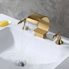 شیر ظرفشویی دستشویی دستگیره دستگیره اهرم گسترده آبشار مونی از طلای براق