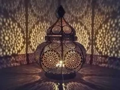 چراغ رومیزی آهن فانوس مراکش Vintage Antique مراکش |  اتسی