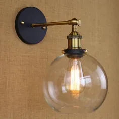 Clear Globe Glass Shade Light Indoor Wall Lepon دیوار چراغ دیواری |  eBay