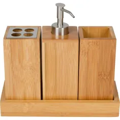 مجموعه لوازم جانبی حمام بامبو طبیعی نوآوری های تجاری Lowes.com