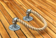 نگهدارنده حوله طناب دست ساز صنعتی دریایی |  اتسی