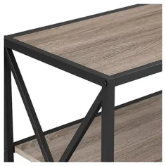 پایه قاب تلویزیون قفسه کتاب فلزی و چوبی X Frame برای تلویزیون های تا 43 اینچ - Saracina Home