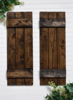 پنجره های کرکره ای چوبی Thouse Farmhouse پرده های کرکره ای روستایی |  اتسی