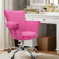 صندلی میز اداری Magshion Deluxe Microfiber صندلی نوار صندلی زیبایی ناخن Spa Vanity Seat Pink - Walmart.com