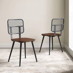واکر ادیسون - صندلی های غذاخوری مش خانه دار ، مجموعه ای از 2 - گردوی تیره