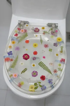 صندلی توالت رزین گلهای خشک طبیعی رنگی و دست ساز |  اتسی