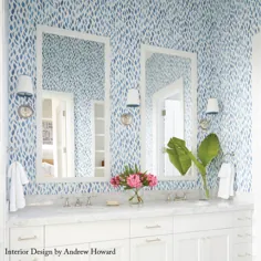 کاغذ دیواری گلبرگ به رنگ آبی اقیانوس