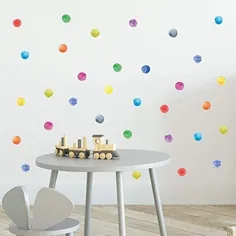 ROFARSO ​​120 Decals 2.2 "Colorful Dots Wall Decals Watercolor Polka Wall Stickers DIY دکوراسیون برای کودکان و نوجوانان پسران دختر دختران نوجوانان دکوراسیون منزل متحرک برای اتاق کودک اتاق خواب اتاق بازی اتاق بازی