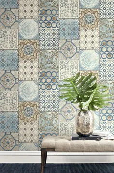 کاغذ دیواری لایه بردار و استیک کاشی مراکشی در رنگهای خنثی و خاکستری توسط NextWa