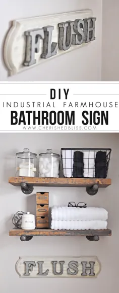 علامت دستشویی حمام خانه های صنعتی DIY - سعادت گرامی