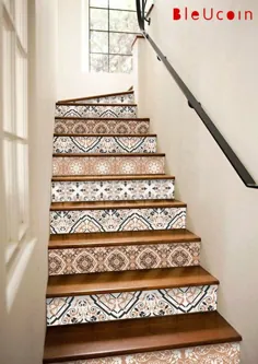 Jahrgang tradicionellen sizilianischen Stair Streifen Aufkleber = 10 Streifen mit 120cm Länge
