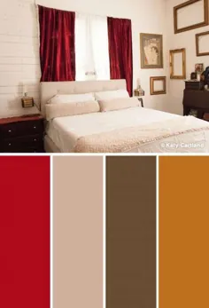 16+ طرح رنگی شگفت انگیز اتاق خواب عکسهای قرمز