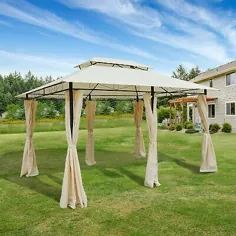 Outsunny 4 x 3m Garden Metal Gazebo Canopy Party Tent Patio Shelter Pavilion 5055974811478 |  eBay