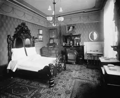 فضای داخلی اتاق خواب دهه 1880