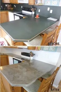 بتن DIY بر روی میزهای لمینیت با استفاده از اتمام پر