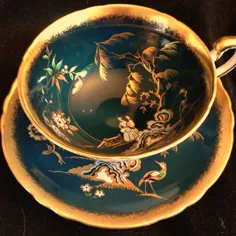 فنجان چای و بشقاب چینی زنانه شرقی Paragon Golden