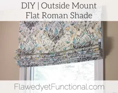 درمان پنجره DIY |  آموزش Flat Roman Shade