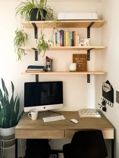 نحوه ایجاد یک دفتر کار خانگی در یک اتاق نشیمن: قفسه های DIY و انتخاب رنگ