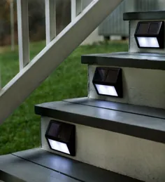 مجموعه ای از چهار چراغ استپ خورشیدی - برنز |  گاوآهن
