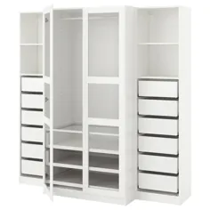 کمد لباس PAX ، سفید ، شیشه Tyssedal ، 78 3 / 4x23 5 / 8x79 1/4 "- IKEA
