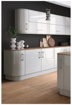 کابینت آشپزخانه اسپرسو دیوارهای خاکستری