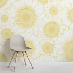 نقاشی دیواری گل گل آفتابگردان زرد