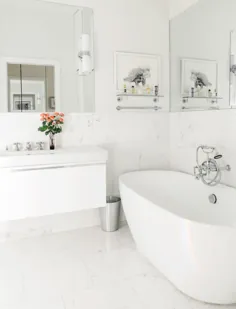 15 ایده و الهام طراحی حمام سفید