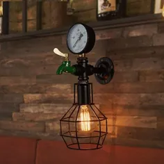 62.97 دلار آمریکا 35٪ تخفیف | Loft Style Iron Cage Water Water Water Lamp Edison Wall Sconce RH Industrial Vintage دیوار چراغ های روشنایی داخلی | چراغ های دیواری دیواری | edison wall sconcewall sconce - AliExpress
