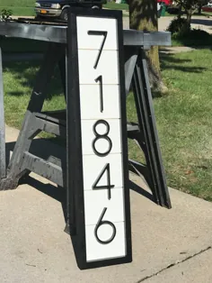 شماره های خانه سیاه و سفید Shiplap |  علامت آدرس |  شماره های خانه سیاه |  پلاک آدرس |  خانه مزرعه مدرن