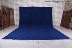 فرش بزرگ مراکشی آبی 10 FT X 14.2 FT