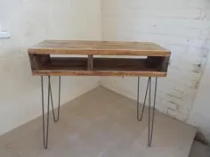 میز روستیک / صنعتی / میز ایستاده / میز کنسول / چوب اصلاح شده / پایه های موی روستایی / ساخته شده برای اندازه گیری