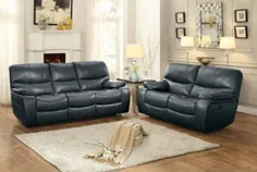 Homelegance 8480GRY Pecos Grey Leather Match Double Soflining Sofa Set 2P Modern