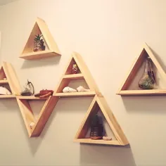 مجموعه قفسه های مثلثی از 6 دکوراسیون مهد کودک هندسی |  اتسی