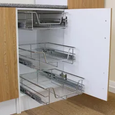3 سبد ذخیره سازی آشپزخانه رک آشپزخانه سیم کابینت سازنده 600 میلی متر را بیرون بیاورید