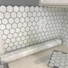 4 عدد موزاییک استیکر وینیل سفید پلاستیکی شش ضلعی خود چسب و کاشی های دیواری استیک برای تزئین آشپزخانه و حمام | برچسب های دیواری |  - AliExpress