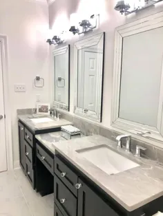 حمام مهمان بازسازی گلم سیاه و سفید مدرن