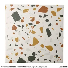 کاشی و سرامیک سبز زرد Terrazzo Terracotta | Zazzle.com