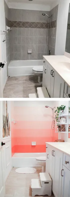 نحوه رنگ آمیزی کاشی حمام: کف ، دوش ، پشت پرده