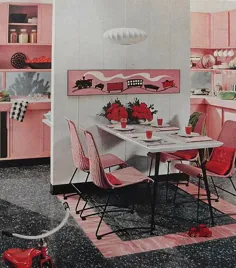 1960s آشپزخانه ناهار خوری صبحانه گوشه داخلی عکس طراحی داخلی پرنعمت