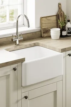 سینک ظرفشویی آشپزخانه سفید سرامیکی بلفاست لامونا