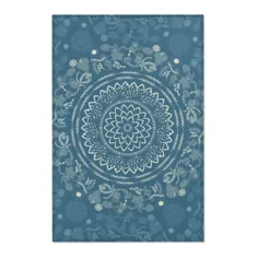 فرش Mandala Boho Blue Area 2x3، 3x5، 4x6