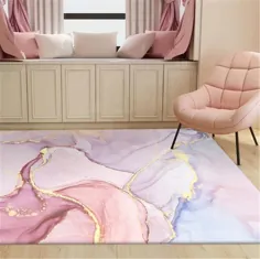 صورتی طلایی آبرنگ رنگ فرش اتاق دخترانه فرش عاشقانه فرش 3D فرش اتاق خواب در کنار فرش بالکن فرش سالن فرش حصیر