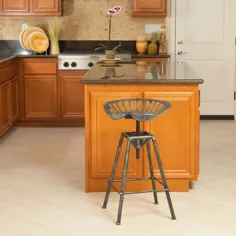 صندلی قابل تنظیم طرح صندلی فلزی میله ای در آشپزخانه خانگی نقره ای قدیمی برای فروش آنلاین |  eBay