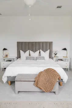 اتاق خواب مستر سفید و خاکستری