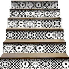 Mi Alma Peel and Stick Tile Backsplash Stair Riser Decals DIY Tile Decals Mexican Talavera Decor Home Staircase Decal Tile Tile Stickers Decals 7 "W x 7" "(مجموعه 24) (کوکو)