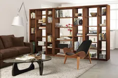 کتابخانه های پشت باز Woodwind - قفسه های کتاب و قفسه های مدرن - اتاق و میز مبلمان مدرن و اتاق های ورودی - اتاق و تخته