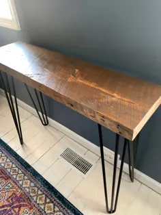 میز کنسول چوبی اصلاح شده / میز ورودی / میز سالن با |  اتسی